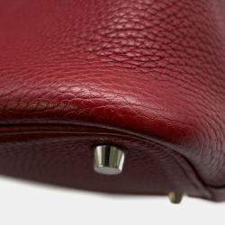 Pre Owned Hermes Picotin Lock Rouge Grenat Taurillon Clemence Size PM