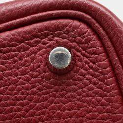 Pre Owned Hermes Picotin Lock Rouge Grenat Taurillon Clemence Size PM