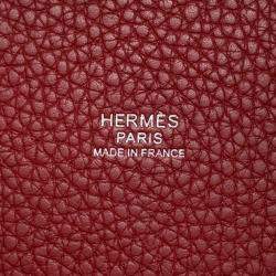 Pre Owned Hermes Picotin Lock Rouge Grenat Taurillon Clemence Size PM