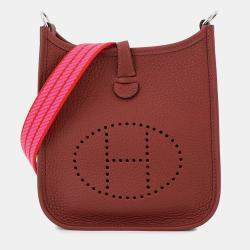 Pre Owned Hermes Evelyne Long Rouge H Taurillon Clemence Size TPM