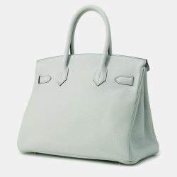 Pre Owned Hermes Birkin Blue Pale Togo Leather Size 30