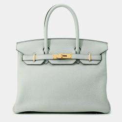 Pre Owned Hermes Birkin Blue Pale Togo Leather Size 30