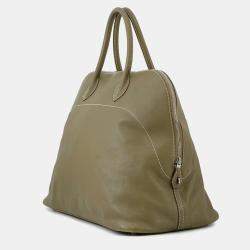 Pre Owned Hermes Bolide Relax Vert Gris Vaux Sikkim Leather Size 45