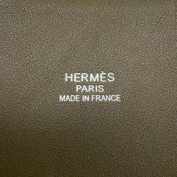 Pre Owned Hermes Bolide Relax Vert Gris Vaux Sikkim Leather Size 45