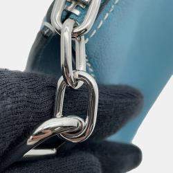 Pre Owned Hermes Zip Angor New Blue Jean Evercolor Size PM