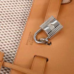Pre Owned Hermes Beige Toile GM Herbag a Dos Backpack