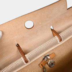 Pre Owned Hermes Beige Toile GM Herbag a Dos Backpack