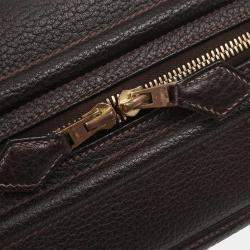 Pre Owned Hermes Ebene Taurillon Clemence Sac Envie 36 Handbag