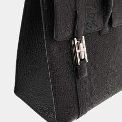 Pre Owned Hermes Black Chevre Myzore Drag 2 32 Handbag