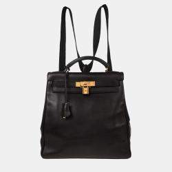 Pre Owned Hermes Black Gulliver Kelly A Dos GM Backpack