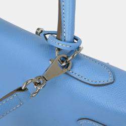 Pre Owned Hermes Blue Aztec Epsom Kelly 35 Retourne 2way Handbag