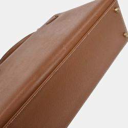 Pre Owned Hermes Gold Courchevel Kelly 28 Sellier 2way Handbag