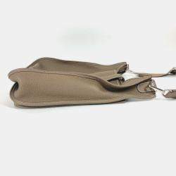 Pre Owned Hermes Evelyn 3 Gm Bag H Punching Logo Crossbody Taurillon Clemence Etoupe Beige