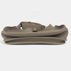 Pre Owned Hermes Evelyn 3 Gm Bag H Punching Logo Crossbody Taurillon Clemence Etoupe Beige
