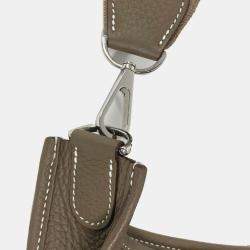 Pre Owned Hermes Evelyn 3 Gm Bag H Punching Logo Crossbody Taurillon Clemence Etoupe Beige