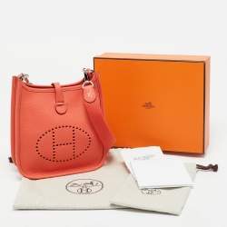Pre Owned Hermès Orange Field Taurillon Clemence Leather Evelyne TPM Bag
