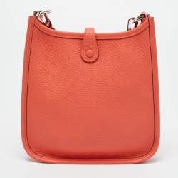 Pre Owned Hermès Orange Field Taurillon Clemence Leather Evelyne TPM Bag