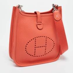 Pre Owned Hermès Orange Field Taurillon Clemence Leather Evelyne TPM Bag