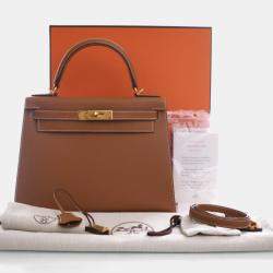 Pre Owned Hermes Gold Epsom Sellier Kelly 28
