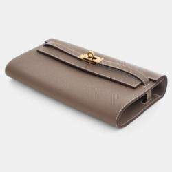 Pre Owned Hermes Etoupe Epsom Kelly To Go Wallet