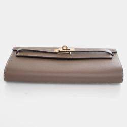 Pre Owned Hermes Etoupe Epsom Kelly To Go Wallet