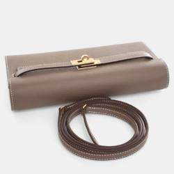 Pre Owned Hermes Etoupe Epsom Kelly To Go Wallet