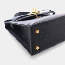 Pre Owned Hermes Noir Chevre Mini Kelly 20