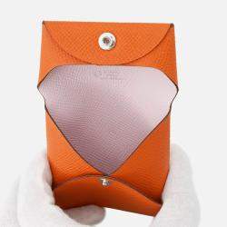 Pre Owned Hermes Bastia Verso Spo Orange/Mauve Pale Epsom