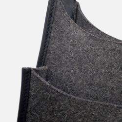 Pre Owned Hermes Evelyne3 Gray/Black Felt Leather PM