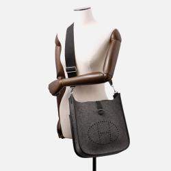 Pre Owned Hermes Evelyne3 Gray/Black Felt Leather PM