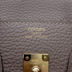 Pre Owned Hermes Birkin Gris Meyer Togo Leather Size 25