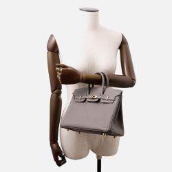 Pre Owned Hermes Birkin Gris Meyer Togo Leather Size 25