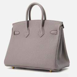 Pre Owned Hermes Birkin Gris Meyer Togo Leather Size 25