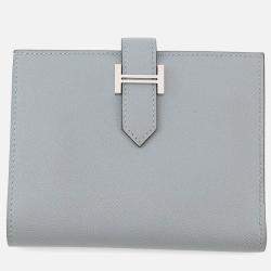 Pre Owned Hermes Bean Compact Green Pantan Veau Madame
