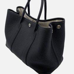 Pre Owned Hermes Garden Party Black Negonda Leather Size TPM