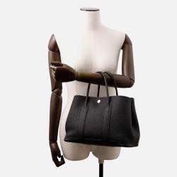Pre Owned Hermes Garden Party Black Negonda Leather Size TPM