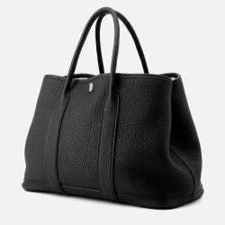 Pre Owned Hermes Garden Party Black Negonda Leather Size TPM