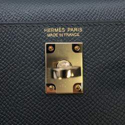 Pre Owned Hermes Mini Kelly 2 Tricolor Vert Mangrove/Black/Green Pantan Epsom