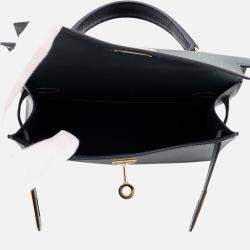 Pre Owned Hermes Mini Kelly 2 Tricolor Vert Mangrove/Black/Green Pantan Epsom