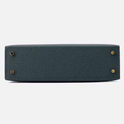 Pre Owned Hermes Mini Kelly 2 Tricolor Vert Mangrove/Black/Green Pantan Epsom
