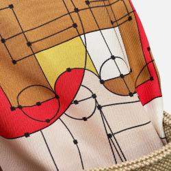 Pre Owned Hermes Petit H Tote Bag Natural/Rose Azalee Toile H Taurillon Clemence