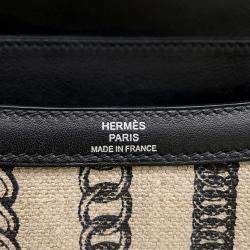 Pre Owned Hermes Constance 3 Deschenes Black Toile De Camp Swift Leather Size 24