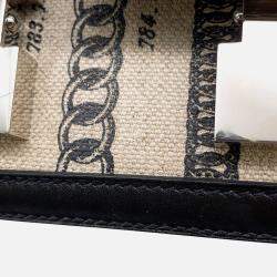 Pre Owned Hermes Constance 3 Deschenes Black Toile De Camp Swift Leather Size 24