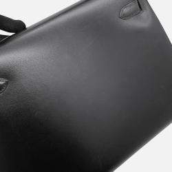 Pre Owned Hermes Kelly Black Box Calf Leather Size 32