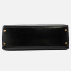 Pre Owned Hermes Kelly Black Box Calf Leather Size 32
