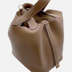 Pre Owned Hermes Picotin Lock Etoupe Taurillon Clemence 18