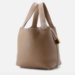 Pre Owned Hermes Picotin Lock Etoupe Taurillon Clemence 18