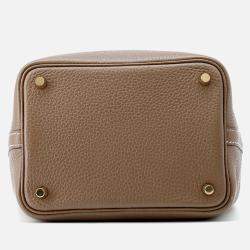 Pre Owned Hermes Picotin Lock Etoupe Taurillon Clemence 18