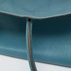 Pre Owned Hermes Bleu Jean Togo Leather Palladium Finish Birkin 35 Bag