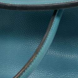 Pre Owned Hermes Bleu Jean Togo Leather Palladium Finish Birkin 35 Bag